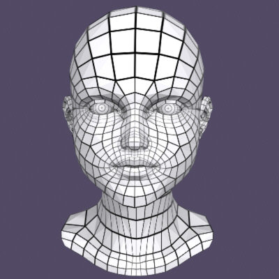 polygonal head little girl 3d model - Little Girl Head 3d Model by Bitmapworld